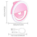 LED Selfie Ring Light Macro Flash Light for Mobile Phone Camera (Pink)