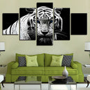 Modern 5 Panels Paintings on Canvas Wall Art Landscape Tiger