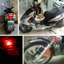 LED Red Motorcycle Round Reflector Tail Brake Turn Signal Light Lamp Bulbs Kit