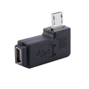 Micro USB Male to Mini USB Female 90 Degree Converter Data Adapter