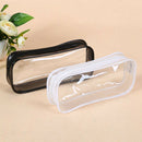 Waterproof Dust-proof PVC Transparent Pencil Case Zipper Pen Holder (White) A