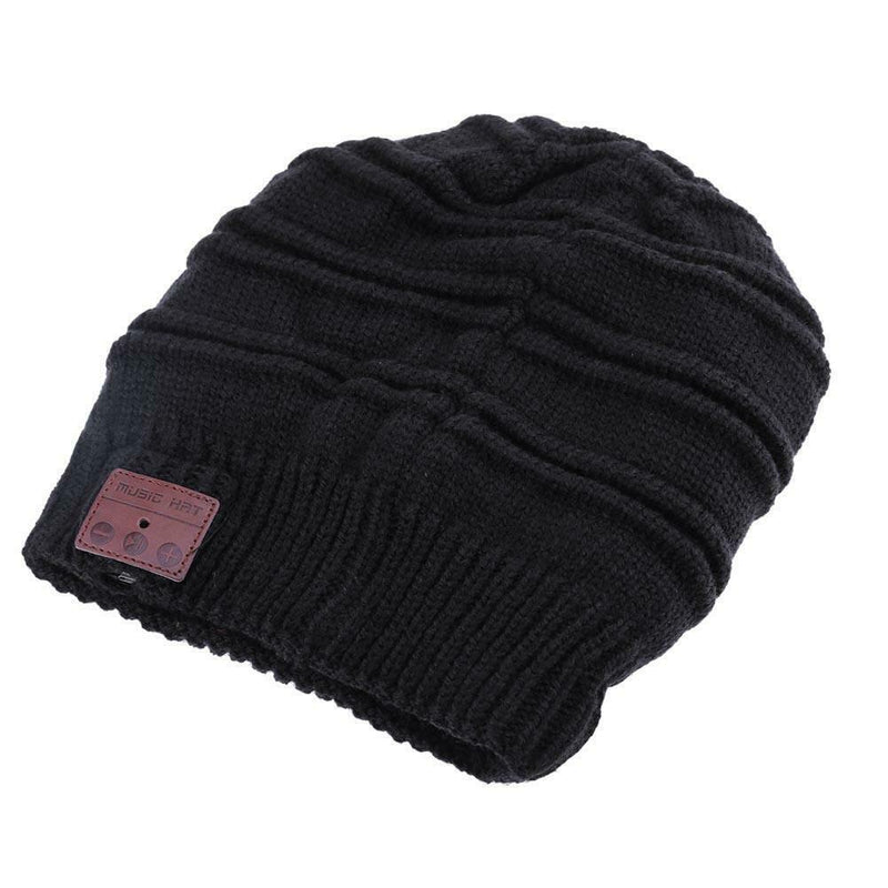 Unisex Winter Dual Fabric Wireless Bluetooth4.0 Music Horizontal Grain Hat A