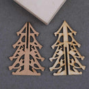 2pcs Christmas Tree Wood Chip Ornaments Xmas Hanging Pendant Decor A