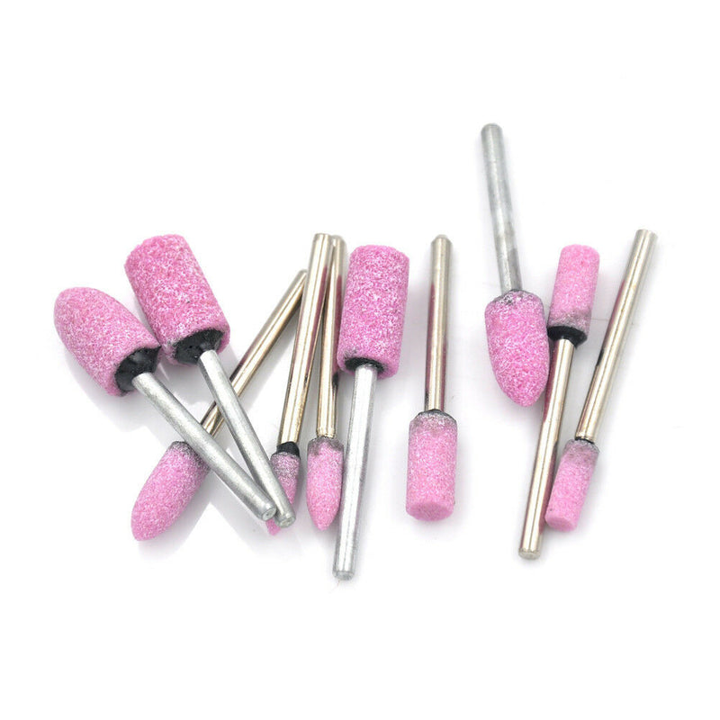 10X Pink Abrasive Mounted Stone Rotary Tool Grinding Wheel Cy