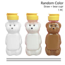 250ml Cute Bear Cartoon With Lid Couples Straw Cup Water Bottle Reusable