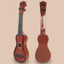 Simulation Wood Grain Ukelele Guitar Toys Kids Musical Instrument (Brown) A