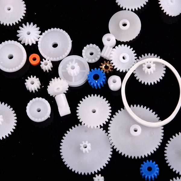 60X Plastic Gear Set DIY Rack Belt Pulley Worm Single Double Gears 3c