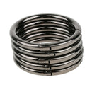 5pcs Round Carabiners Spring Buckles Snap Hook Keychain Holder Black 51mm