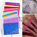 13pcs Nail Art Stickers DIY Fire Flame Holographic Adhesive Tape Manicure Decals