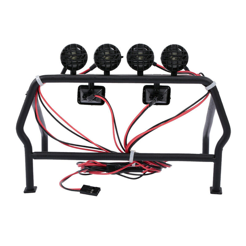 Metal Roll Cage Bucket with 6 LED Lights for 1/10 RC Rock Track Car Axial
