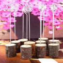 20 Pieces Of Rustic Wood Card Holder with Swirl Line Wooden Barbell Piece M