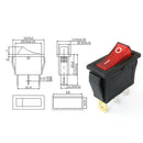 5Pcs  Button On-Off 3 Pin Rocker Switch DPST LED Boat Car Rectangle Light SPST