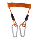 Scuba Diving Spring Coil Rope with two Snap Clips for Current Dive Orange