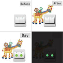 DIY Giraffe Diamond Painting Luminous Switch Stickers Bedroom Wall Decals A