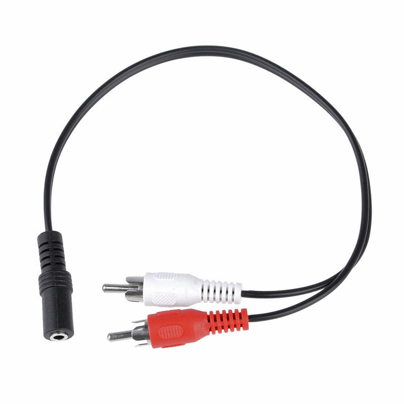 1x Stereo Audio PC TV Aux Cable Lead 3.5 mm Jack Female to 2x Male Phono Socket