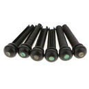 2 Set Of 6pcs Acoustic Guitar Bridge Pins Ebony Black W/ Shell / Dots