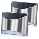2PCS Stainless Steel Security Solar Wall Lights Outdoor Post Fence Path T1P8