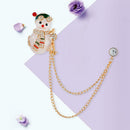 Fashion Brooch Rhinestone Bells Snowman Badges Jacket Xmas Gift (Style 5) A