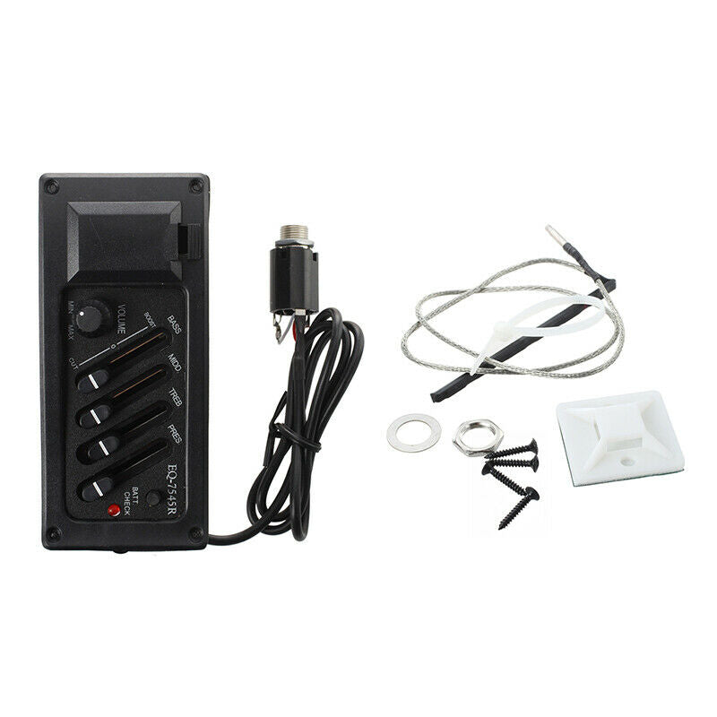 Complete Kit EQ Pre-Amp plus Pickup for Acoustic Guitar 7545R-4 Bands plus