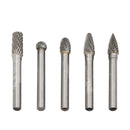 5pcs/set Tungsten Carbide Rotary File Burr Rasp Drill Grinding Wood Grinder A