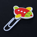 12 pcs / 1 Set Cute Cartoon Animal Pattern Wooden Paper Note Clips Bookmark X3Z9