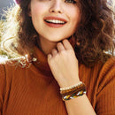 4pcs DIY Handmade Braided Rope Bracelet Retro Beads Bangles Jewelry Gift