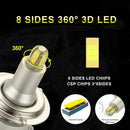 H7 LED Headlight Bulbs, 24 CSP 8 Sides 360 Degree Car Led Lighting, 120W 18 Q9B6