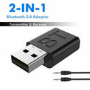 Bluetooth 5.0 Audio Transmitter Receiver USB Adapter Fit TV PC Car AUX Speaker