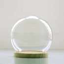 Glass Cloche | Round Transparent Topped | Bell Jar Display Dome | Wood Base
