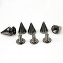 100x 10mm Gun Metal Bullet Studs Cone Punk Spikes Spots Rivet Leathercra ZFC
