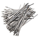 100pcs 5.9 Inches Stainless Steel Exhaust Wrap Coated Locking Cable Zip Tie