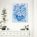 5D DIY Special Shaped Diamond Painting Blue Flowers Cross Stitch Embroidery