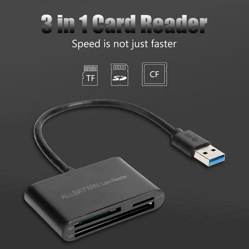 3 in 1 Universal Memory Card+TF Card+CF Card High-Speed USB3.0 Card Reader A