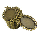 10pcs Retro Fit Cameo Cabochon Base Setting Charms Pendants 18 x 25mm