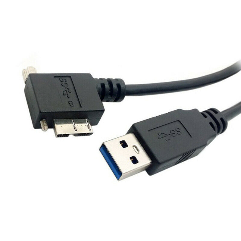 USB 3.0 A Male to Micro-B Left Angled 90 Degree Cable With Locking Screws f I2L2