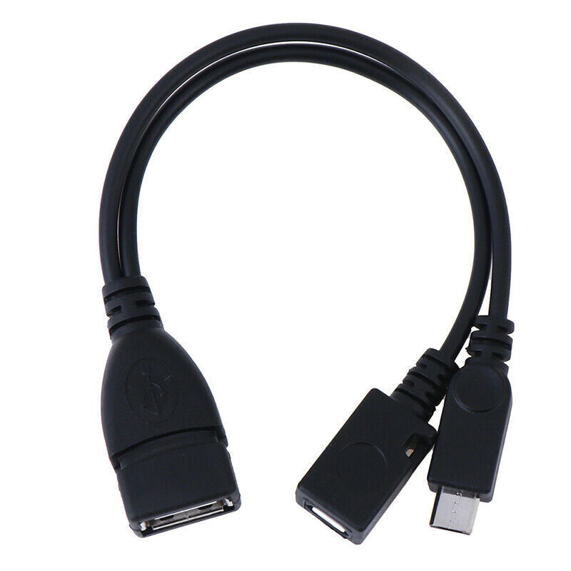 2 in1 Micro USB Male to Female to USB 2.0 Power Charging OTG Adapter Cabl OZ
