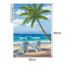 5D Seaside Coconut Trees Diamond Painting Embroidery DIY Cross Stitch Decor