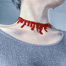 Halloween Red Blood Drip Plastic Chocker Necklace Gothic Fashion Jewellery B Cy