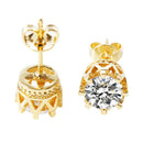 Chic New Retro Classical Crystal Crown Earrings Jewelry Gift Golden