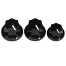 3pcs Plastic AMP Volume Tone Control Knobs for Electric Guitar Bass(Black) A
