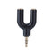 3.5mm Extension Earphone Audio Splitter 1 Male to 2 Female Adapter (Black)