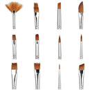 12pcs Nylon hair watercolor Oil painting pen N5G9