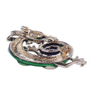 5X(Enamel Lizard Brooches For Women Fashion Green Rhinestone Brooch Pins G R8N2)