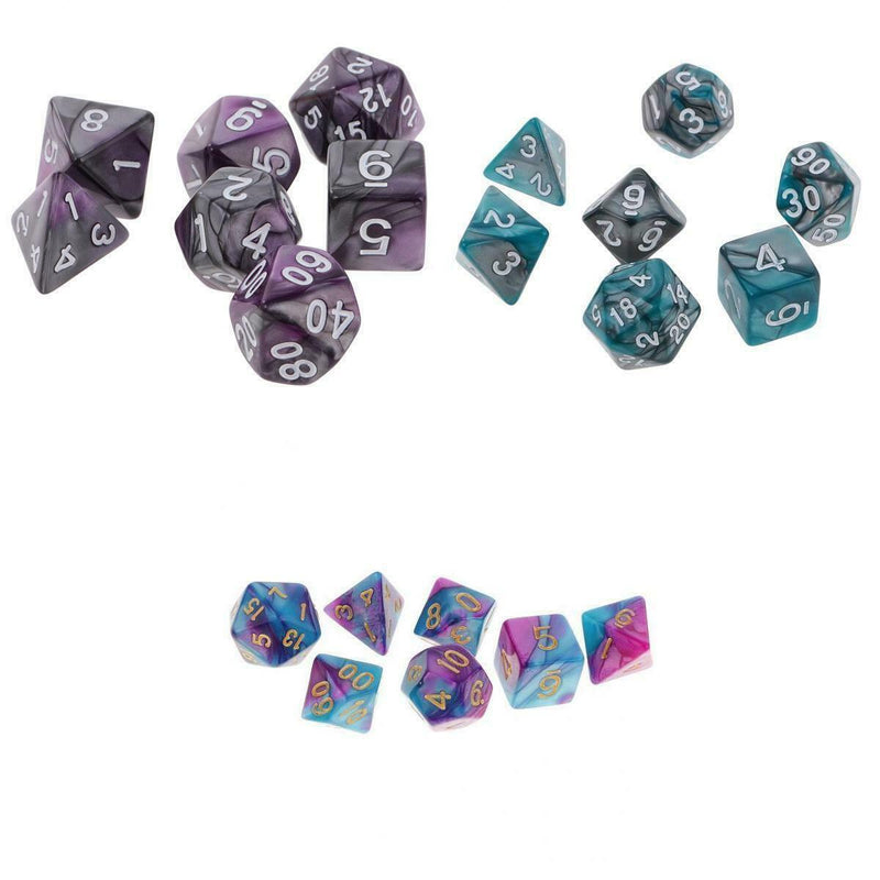 21PCS Double Color 7-die Dice 16mm fit DND MTG RPG Board Games Toys Supplies