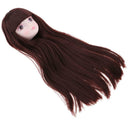 1/6 Female Action Figures BJD Head Sculpt Coffee Hair for DOD SD DD Custom
