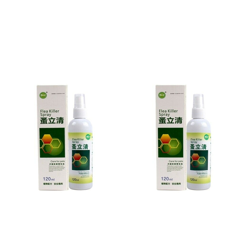 2Pieces 120ml Portable Pet Flea Killer Spray Liquid Cat Dogs Treatment
