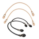 4 Pieces Leather Bag / Single Shoulder Strap Handles Beige + Black Straps