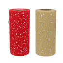 2 Roll Glitter Sequin Tulle Fabric 15cm Wide for Clothes Gifts Party Decor
