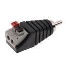 Speaker RCA Male to 2 Screw Terminal Strip AV Spring Press Type Connector x3
