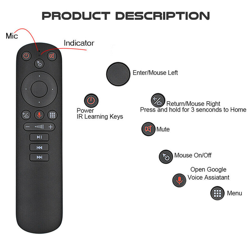 G50S 2.4GHz Wireless Voice Air Mouse Remote Control with Built-in Gyroscope
